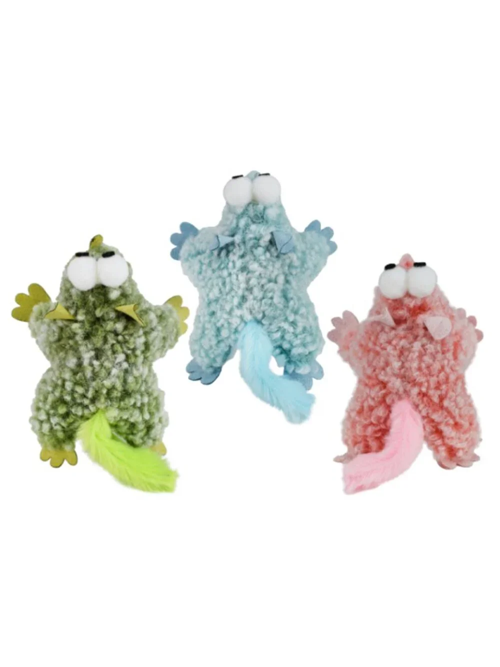 Multipet Pet Envy Squirrel Catnip Cat Toy | Plush Cat Toy - Blue, Green and Pink